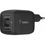 شاحن بلكين 45 واط مزدوج بمنفذي USB-C وتقنية GaN وPPS، يوفر 45 واط أو 25+20 واط عند استخدام المنفذين معًا - بيلكين