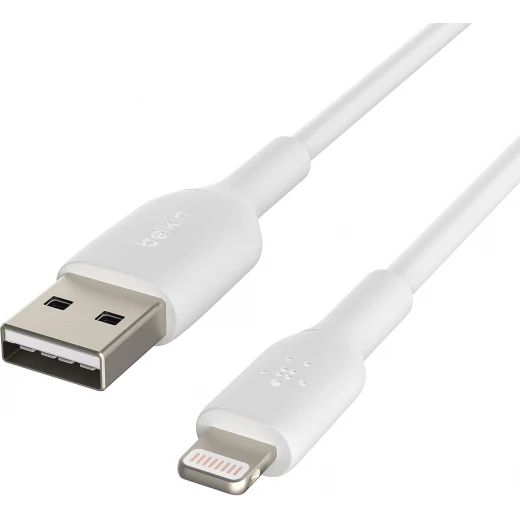 كابل بلكين بوست تشارج لايتنينغ – بطول 9.8 قدم / 3 متر – معتمد من MFi – شاحن USB إلى لايتنينغ لأجهزة آيفون – كابل آيفون – سلك شاحن آيفون – شاحن أبل – شاحن هاتف USB – باللون الأبيض. - بيلكين - Image 2
