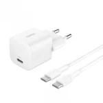 طقم شاحن حائط بيلكين 25W USB-C مع كابل 1 متر - أبيض - بيلكين