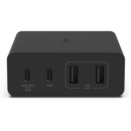 شاحن بيلكن BoostCharge PRO بقوة 108 واط – بتقنية GaN، يحتوي على 4 منافذ (2 × USB-C و2 × USB-A) مع كابل بطول 2 متر - بيلكين - Image 4