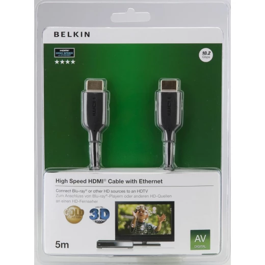 كابل HDMI عالي السرعة من بيلكين مع إيثرنت متوافق مع 4K/Ultra HD، يدعم دقة 1080 بكسل كاملة، بطول 5 أمتار - بيلكين - Image 6