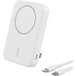 Belkin Portable Charger, Wireless Power Bank 15W 8000 mAh w/ Qi2 - MagSafe Charger w/Built-in Pop-up Kickstand - Compatible w/iPhone 17, Air, Pro, Pro Max, Google Pixel 10, etc. - White - Belkin