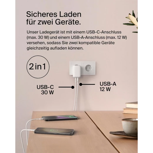 شاحن حائط Belkin BoostCharge 42W بمنفذين - شحن سريع - بيلكين - Image 6