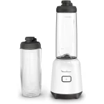 Moulinex Mix & Move Mini Blender Mixer, 2 To-Go Bottles in Premium Tritan, Space-Saving Compact Design, Easy-Cleaning Removable Blades, 300 W, Easy and Ergonomic Single-Button Control, LM15F127 - MOULINEX
