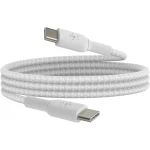 كابل بلكين بوست تشارج مضفّر من نوع USB-C إلى USB-C، بطول 1 متر، أبيض - بيلكين