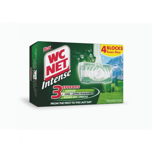 كتل تنظيف حافة المرحاض WC NET Intense Mountain Fresh 4 قطع - نظافة وانتعاش كتل تنظيف حافة المرحاض WC NET Intense Mountain Fresh 4 قطع - نظافة وانتعاش