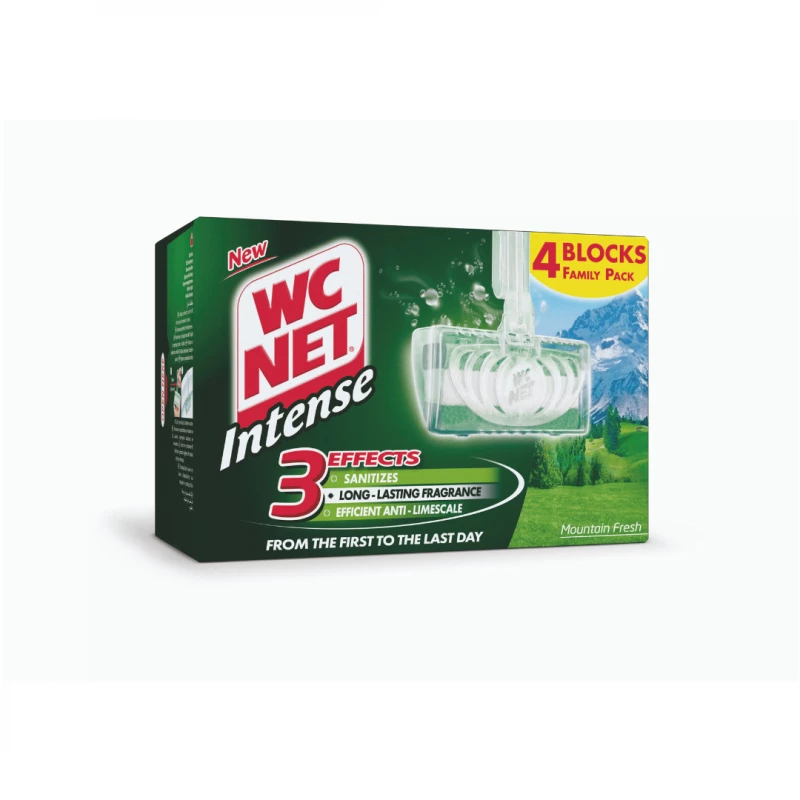 كتل تنظيف حافة المرحاض WC NET Intense Mountain Fresh 4 قطع - نظافة وانتعاش - دبليو سي نت