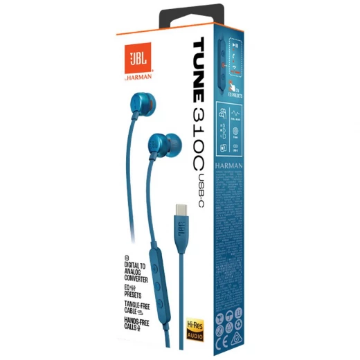 سماعات أذن JBL Tune 310C سلكية USB (أزرق) - صوت عالي الدقة و Pure Bass - جي بي ال - Image 4