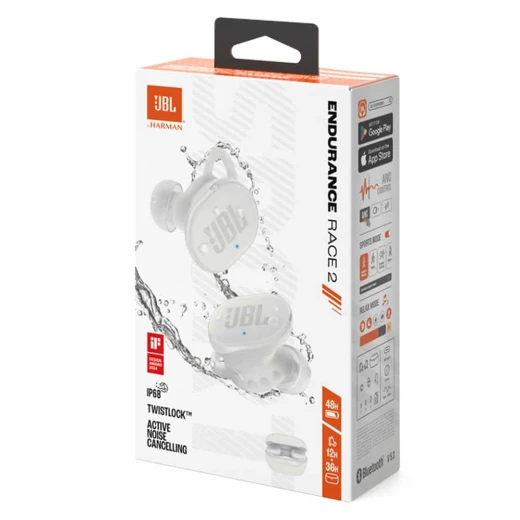 سماعات أذن رياضية لاسلكية JBL Endurance Race 2 TWS - أبيض - جي بي ال - Image 3