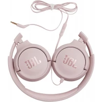 JBL Tune 500 Wired On-Ear Headphones, Deep JBL Pure Bass Sound, 1-Button Remote/Mic, Lightweight and Foldable Design, Tangle-Free Flat Cable, Voice Assistant - Pink, JBLT500PIK