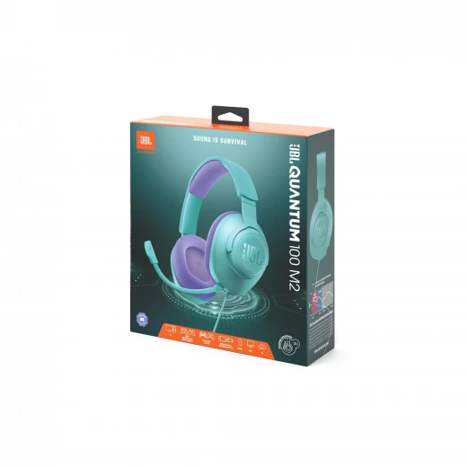 سماعة رأس JBL Quantum 100M2 للألعاب فوق الأذن (أزرق سماوي) - صوت غامر - جي بي ال - Image 5