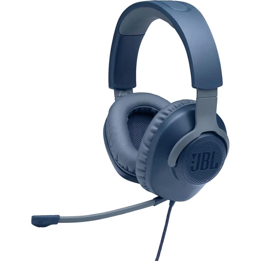 سماعات رأس JBL Quantum 100 سلكية للألعاب فوق الأذن - أزرق - صوت غامر سماعات رأس JBL Quantum 100 سلكية للألعاب فوق الأذن - أزرق - صوت غامر