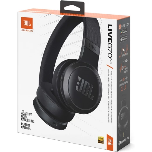سماعات JBL Live 670NC اللاسلكية باللون الأسود: إلغاء الضوضاء، بلوتوث 5.3 - جي بي ال - Image 4
