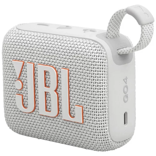 مكبر صوت JBL Go 4 بلوتوث فائق الحمل - أبيض، مقاوم للماء مكبر صوت JBL Go 4 بلوتوث فائق الحمل - أبيض، مقاوم للماء