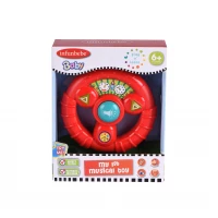 Infunbebe Baby Steering Wheel (Red) - Interactive Toy for Toddlers