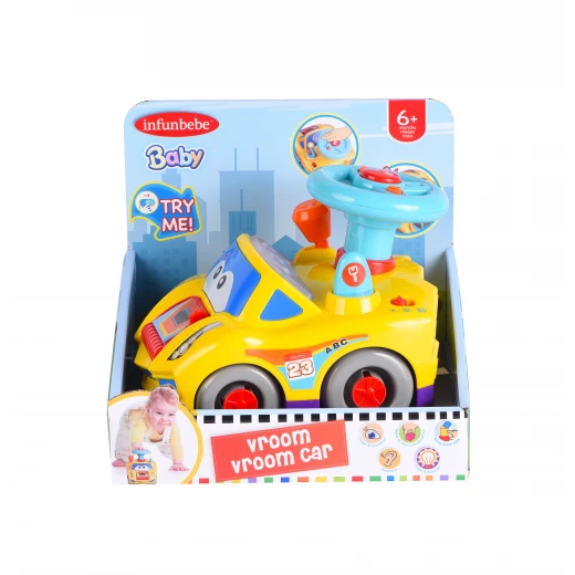 Infunbebe Baby Vroom Vroom Ride-On Car Toy - Yellow, 6+ Months - infunbebe - Image 2