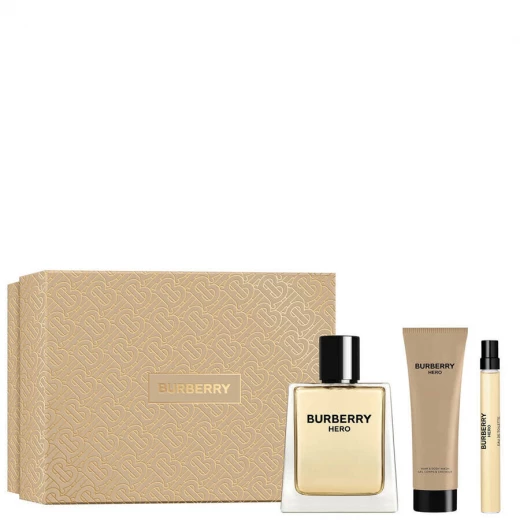 مجموعة Burberry Hero للرجال EDT 100 مل + قلم 10 مل + جل استحمام مجموعة Burberry Hero للرجال EDT 100 مل + قلم 10 مل + جل استحمام