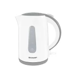 Sharp 1.7L Electric Kettle – 2200W – White – Fast Boiling with Cordless Design for Easy Use – Ideal for Preparing Tea and Coffee Quickly and Efficiently in the Kitchen - SHARP