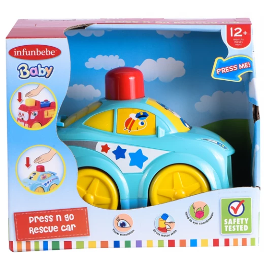 Infunbebe Fire Engine Push-and-Go Toy for Babies 12+ Months - infunbebe - Image 2