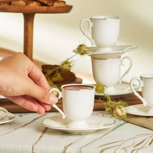 طقم أكواب قهوة كاراجا ألين لـ 6 أشخاص 85 مل - بورسلين أبيض - كراجا - Image 3