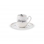 Karaca Scorpio Coffee Cup 90ml - Black Porcelain Espresso Cup - karaca