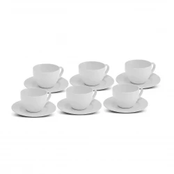 Karaca Lisa 6-Person Coffee Cup Set - 90ml New Bone