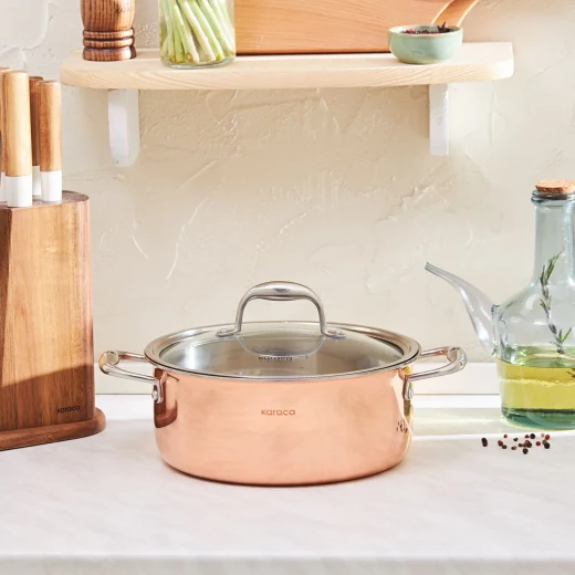 Karaca Powersteel 3Ply Copper 24 cm Steel Saucepan Karaca Powersteel 3Ply Copper 24 cm Steel Saucepan
