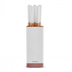Karaca Skycut 6-Piece Knife Set with Stand - Cream
