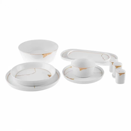 طقم عشاء كاراجا ستريم بون كورا 59 قطعة ذهبي لـ 12 شخصًا - كراجا - Image 3