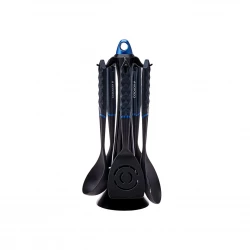 Karaca Diamond Blue 6-Piece Serving Set with Stand