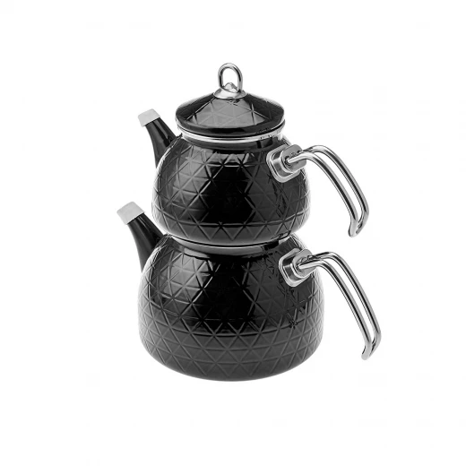 طقم إبريق شاي كاراجا ميجا بالمينا الأسود - 3 قطع - كراجا - Image 2