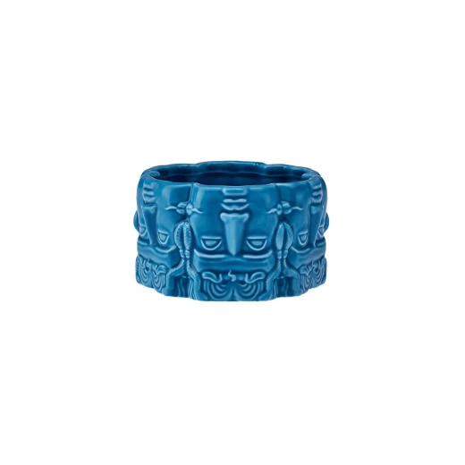 Karaca X İst Collection Medusa Blue Ceramic Snack Bowl Karaca X İst Collection Medusa Blue Ceramic Snack Bowl