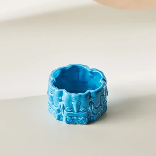 Karaca X İst Collection Medusa Blue Ceramic Snack Bowl - karaca - Image 5