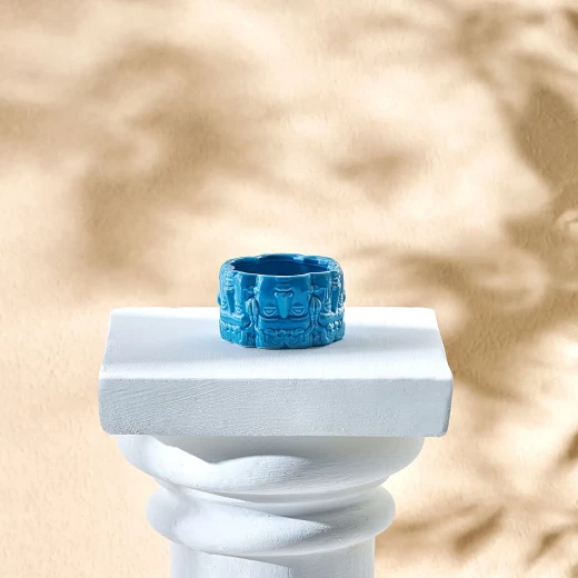 Karaca X İst Collection Medusa Blue Ceramic Snack Bowl - karaca - Image 6