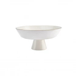 Karaca Calvin 24 cm Footed Serving Bowl - Ekru Ceramic