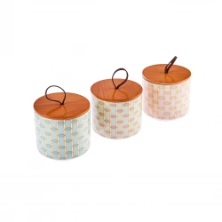 Karaca Nora 3-Piece Ceramic Spice Jar Set - Multicolor