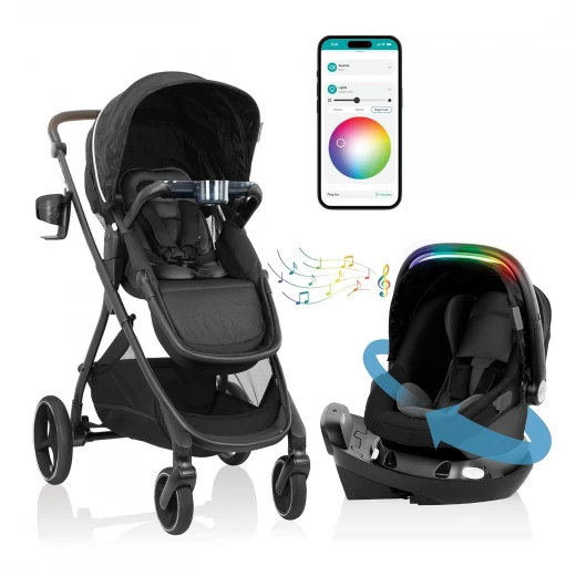 نظام السفر Evenflo Shyft Intuiti+ مع Revolve180 و SensorySoothe نظام السفر Evenflo Shyft Intuiti+ مع Revolve180 و SensorySoothe