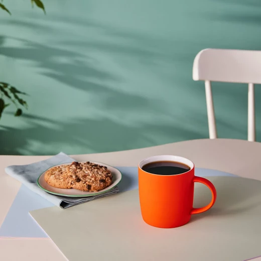 Karaca Soft Touch Orange Mug 350ml - Modern Bone China Cup - karaca - Image 4
