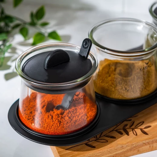 طقم توابل كاراجا سيرينا 7 قطع - منظم مطبخ أسود - كراجا - Image 3