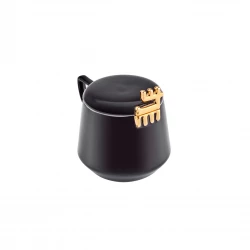 Karaca 50th Year Black Coffee Mug 350ml - Black Porcelain Cup