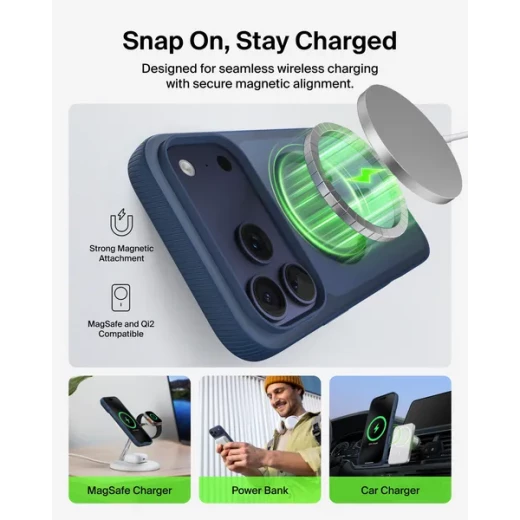 جراب Belkin SheerForce المقاوم للانزلاق لجهاز iPhone 17 Pro Max - أزرق كحلي - بيلكين - Image 7
