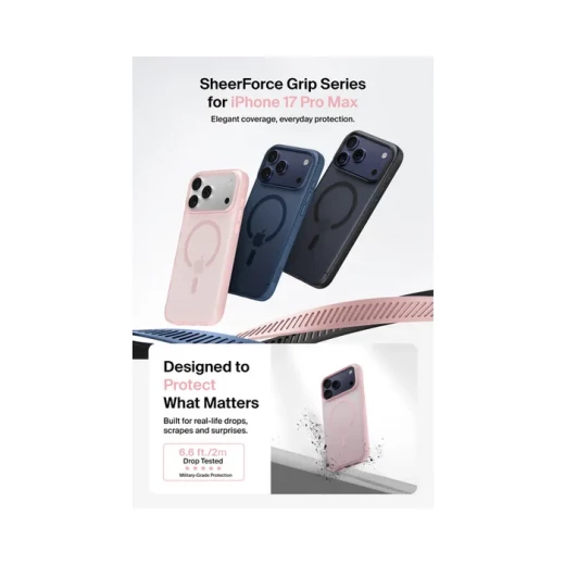 جراب Belkin Sheerforce Grip لجهاز iPhone 17 Pro Max - وردي ناعم - بيلكين - Image 2