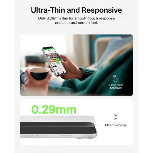 واقي شاشة Belkin مضاد للميكروبات لجهاز iPhone 17 Air - احمِ شاشتك - بيلكين - Image 5