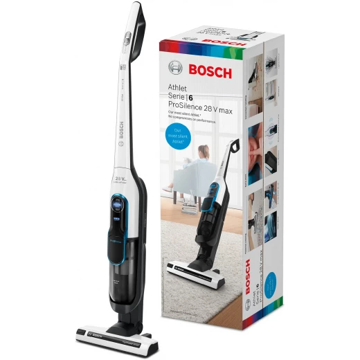 مكنسة كهربائية لاسلكية Bosch Athlet ProSilence بيضاء 28Vmax مكنسة كهربائية لاسلكية Bosch Athlet ProSilence بيضاء 28Vmax