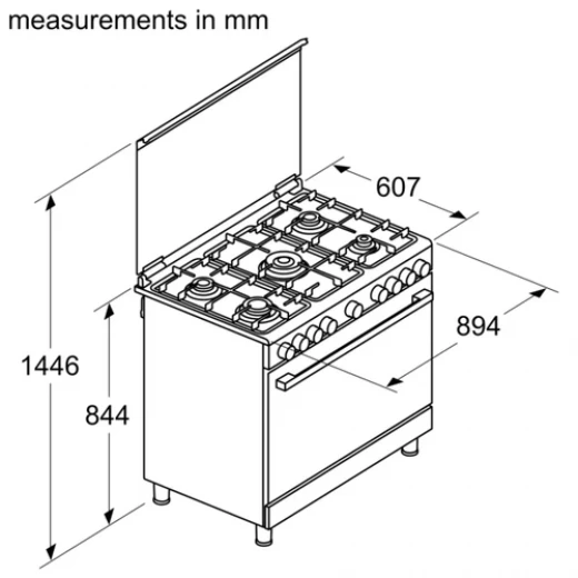طباخ غاز بوش سيري 6 90 سم مع شاشة LED وستانلس ستيل - بوش - Image 3