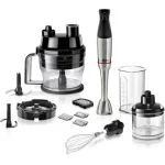 خلاط يدوي بوش ErgoMaster Series 6 MSM6M8X1، شفرات من الفولاذ المقاوم للصدأ، وصلة سيراميكية مقاومة للتآكل، تبريد هوائي، مفرمة، قاطع مكعبات، مضرب، بقدرة 1200 واط - بوش