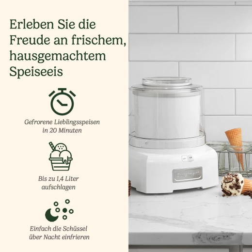 صانعة آيس كريم Cuisinart Cool Scoops سعة 1.4 لتر - حلويات مجمدة منزلية الصنع - كويزنارت - Image 6