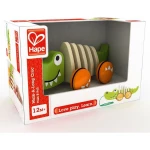 Hape Walk-A-Long Croc – Wooden Pull-Along Alligator Toy Promoting Walking Skills & Imaginative Play - Hape