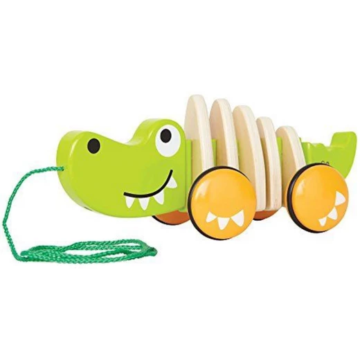 Hape Walk-A-Long Croc – Wooden Pull-Along Alligator Toy Promoting Walking Skills & Imaginative Play - Hape - Image 3