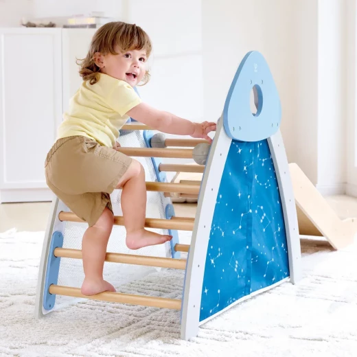 Hape 4-in-1 Climb 'n' Slide Gym Set – Multi-Activity Wooden Play Center for Active Toddlers - Hape - Image 2